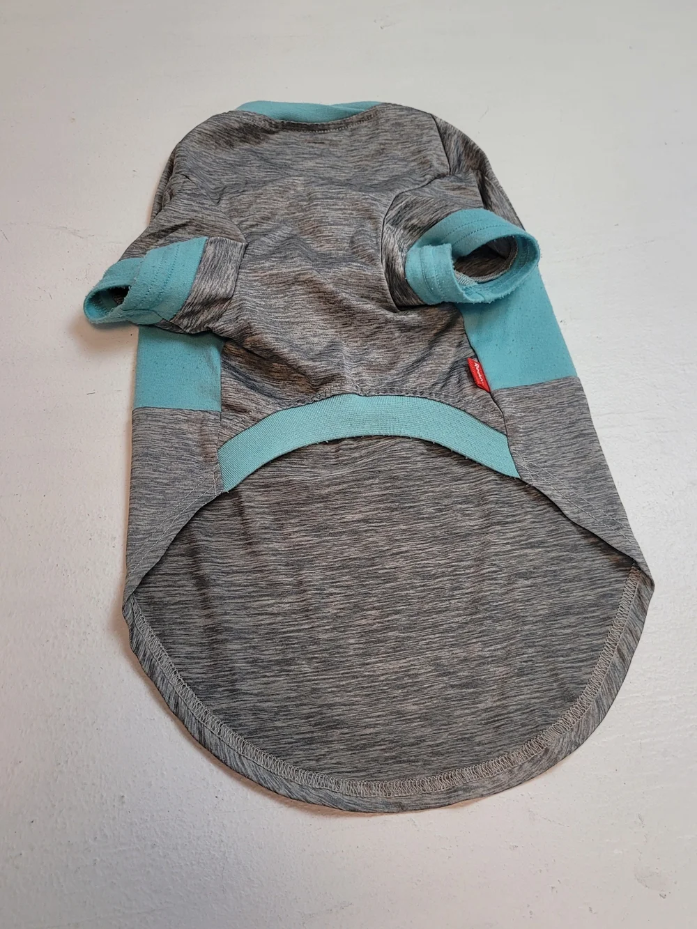 Striped Grey & Aqua Pet Tee